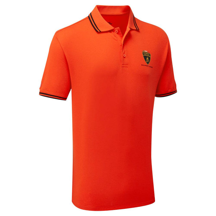 Lamborghini Squadra Corse Officially Licensed Orange Team Travel Polo Tee Shirt
