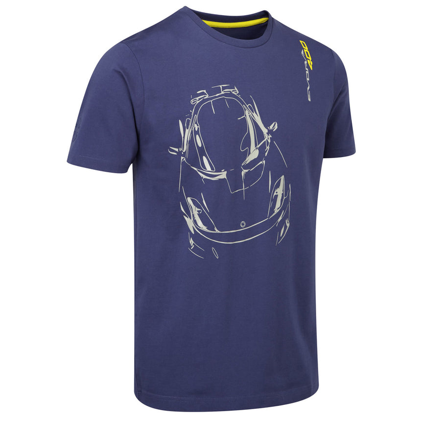 Lotus Evora 400 Blue Graphic Tee Shirt | Official Lotus Merchandise