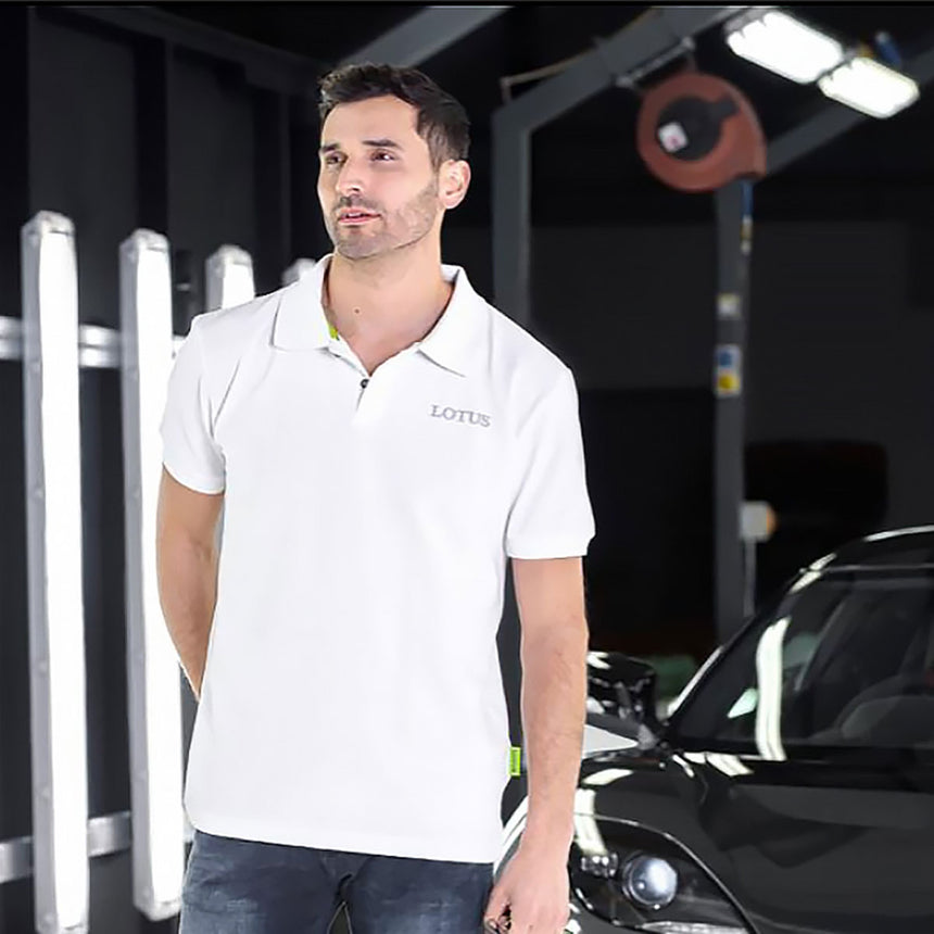 Lotus Official Men's White Polo Shirt | Classic Team Apparel