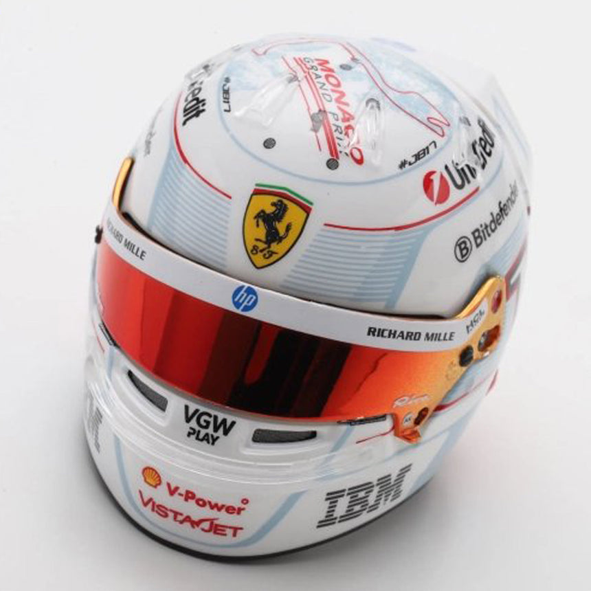 Looksmart 1:5 Scale Ferrari F1 Team #16 Charles Leclerc 2025 Monaco GP Mini Helmet