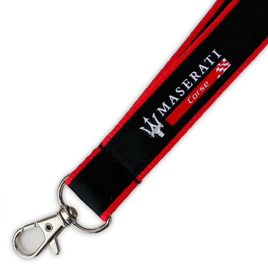 Maserati Corse Black/Red Woven Lanyard