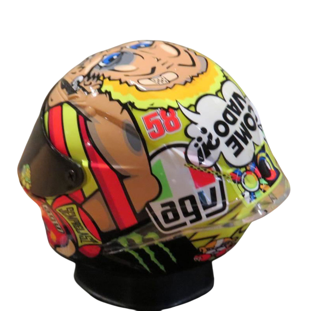 valentino Rossi VR46 Replica 1:5 Scale Mini Helmet Misano 2012