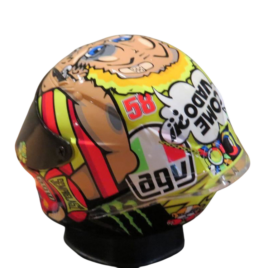 valentino Rossi VR46 Replica 1:5 Scale Mini Helmet Misano 2012