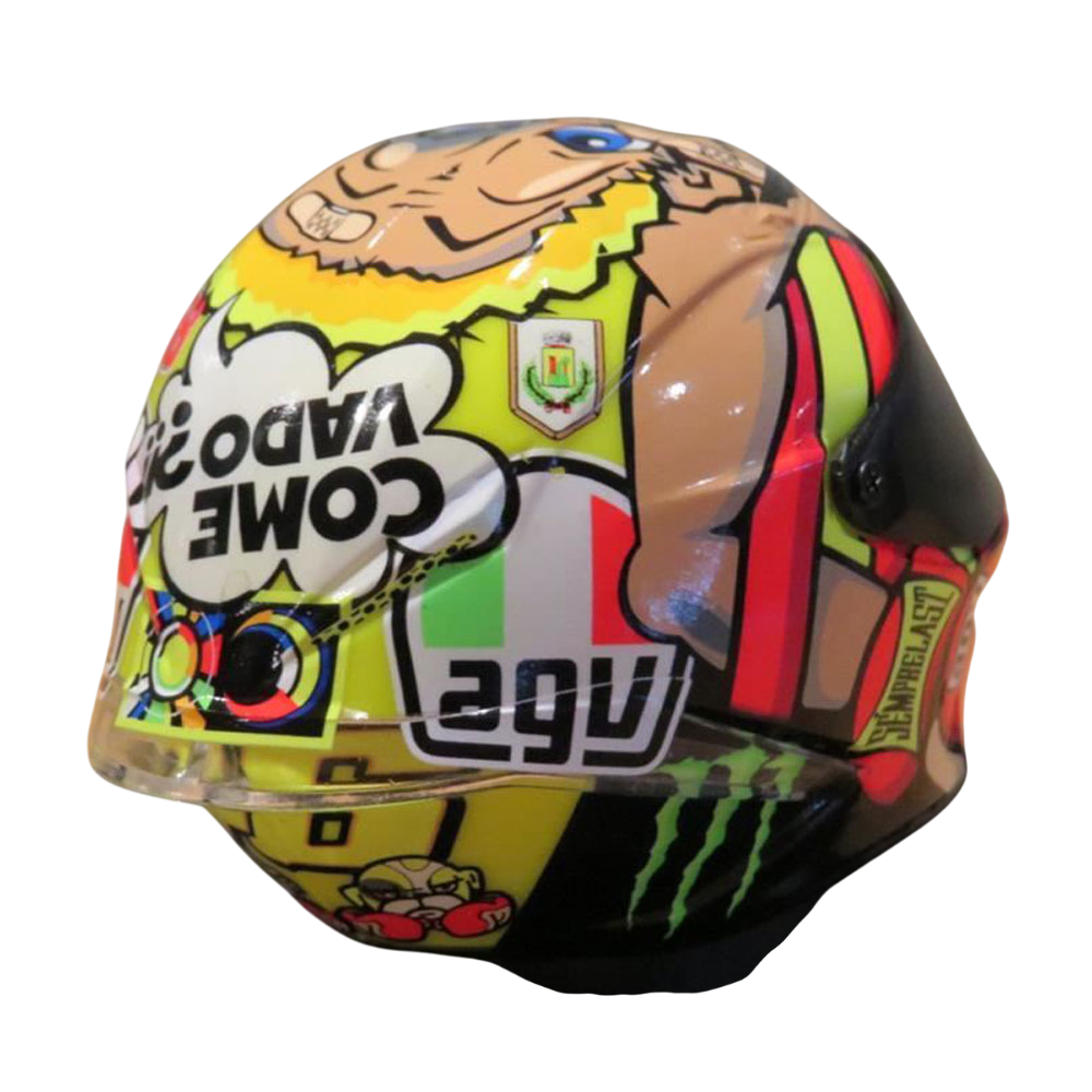 valentino Rossi VR46 Replica 1:5 Scale Mini Helmet Misano 2012