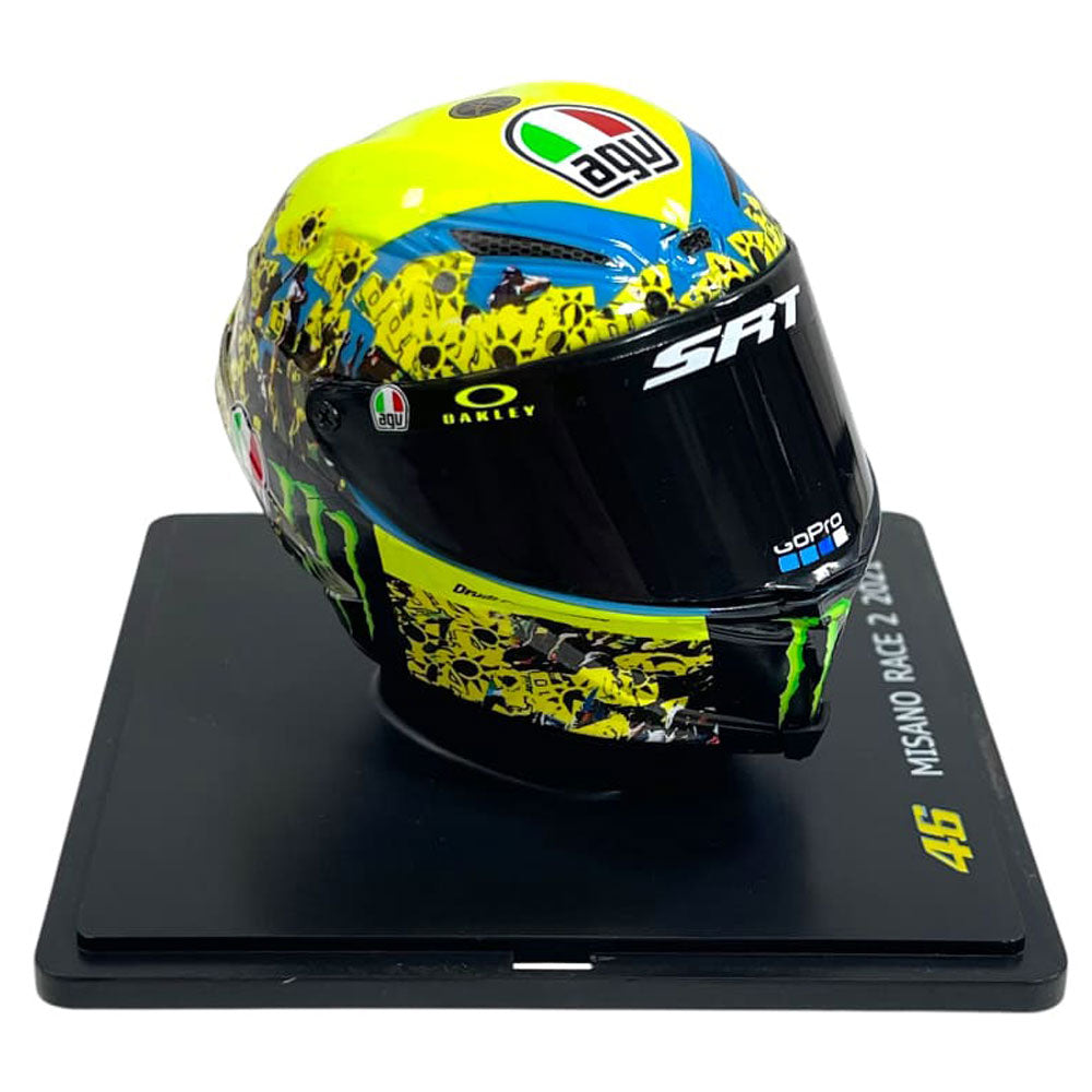 Valentino Rossi VR46 Replica 1:5 Scale Mini Helmet Misano Race 2 2021