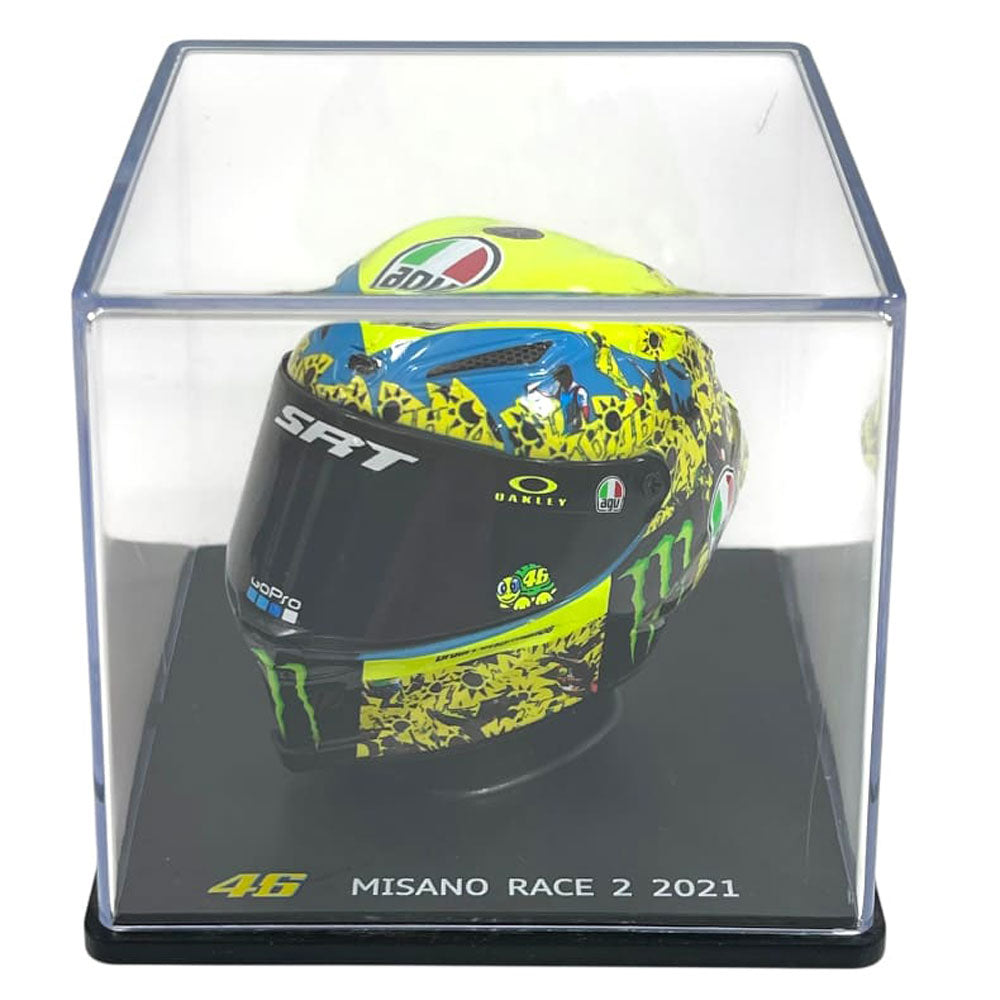 Valentino Rossi VR46 Replica 1:5 Scale Mini Helmet Misano Race 2 2021