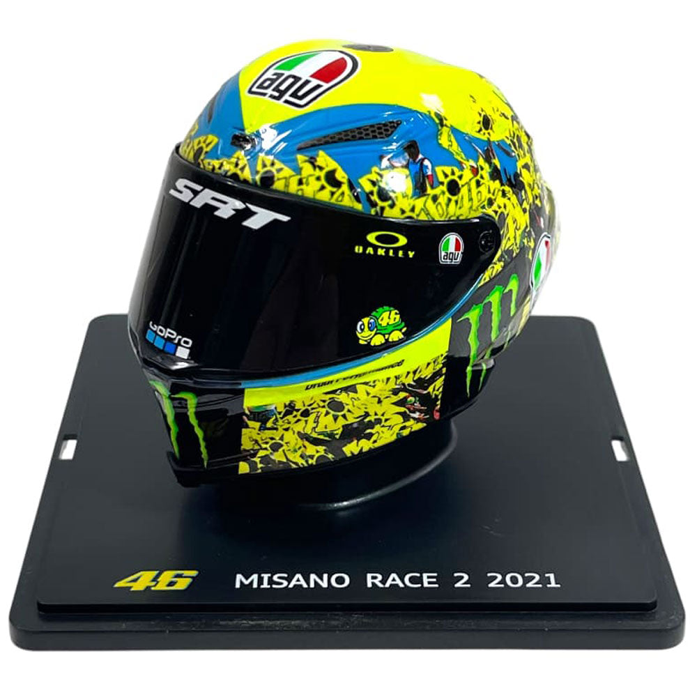 Valentino Rossi VR46 Replica 1:5 Scale Mini Helmet Misano Race 2 2021
