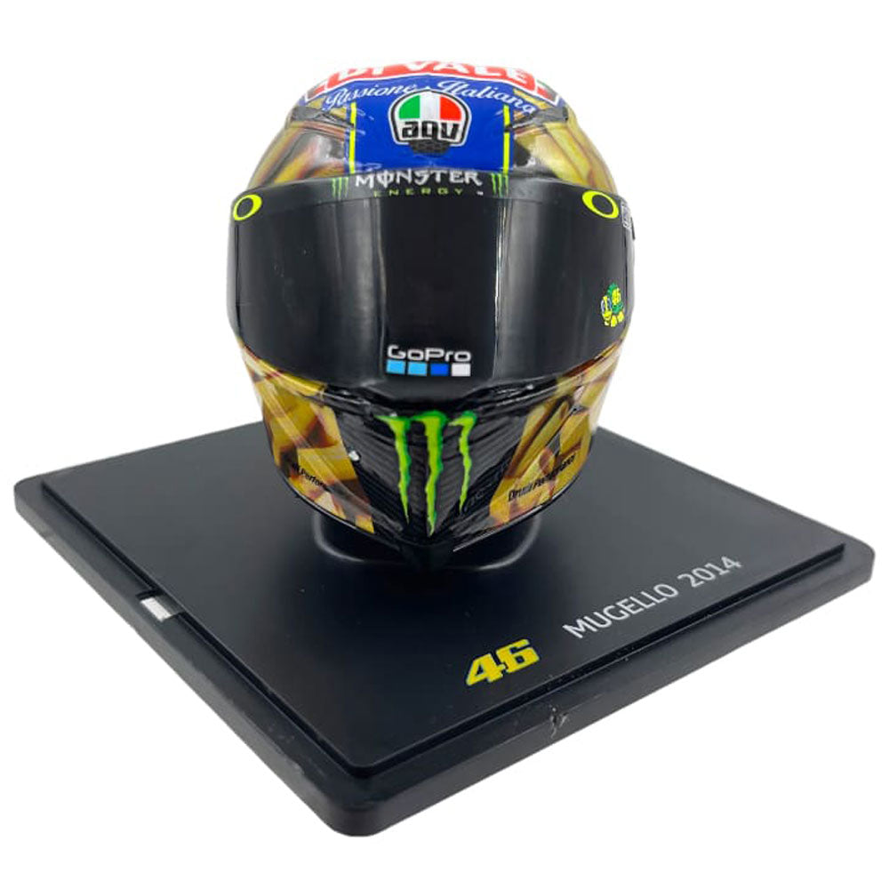 Valentino Rossi VR46 Replica 1:5 Scale Mini Helmet Mugello 2014