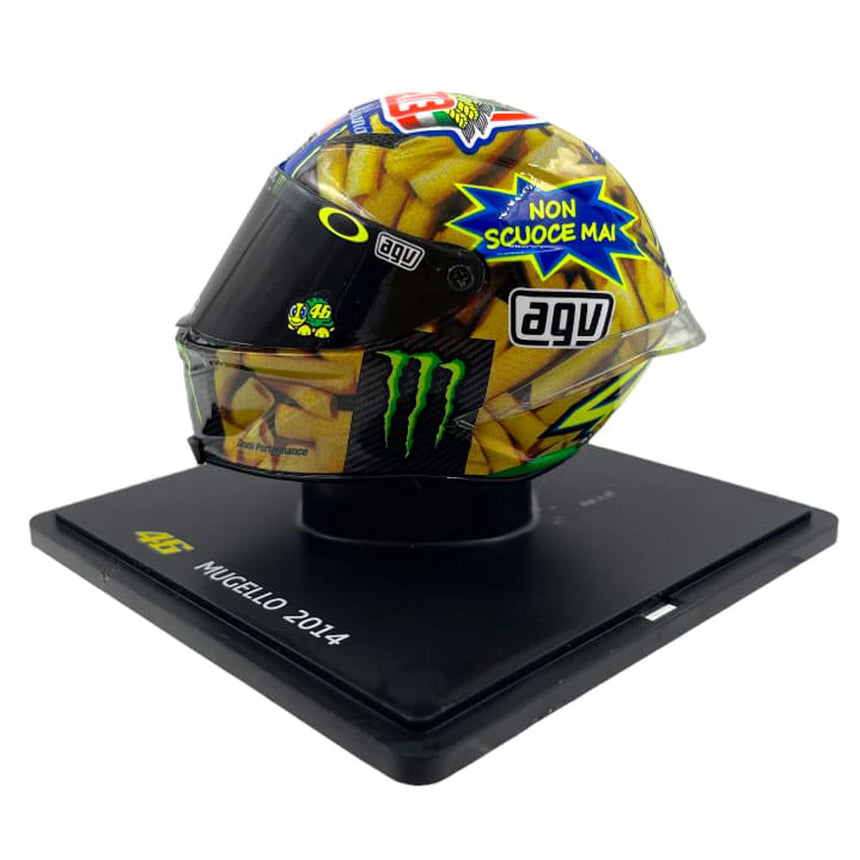 Valentino Rossi VR46 Replica 1:5 Scale Mini Helmet Mugello 2014