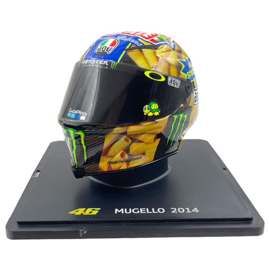 Valentino Rossi VR46 Replica 1:5 Scale Mini Helmet Mugello 2014