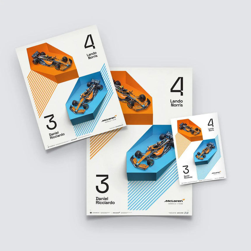 Automobilist McLaren Formula 1 Team 2022 Lando Norris, Daniel Ricciardo Print Poster