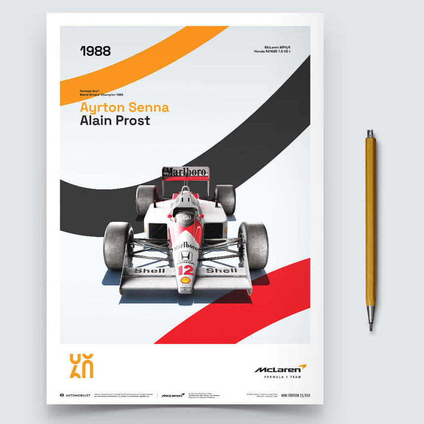 Automobilist McLaren Racing MP4/4 1988 60th Anniversary Print Poster