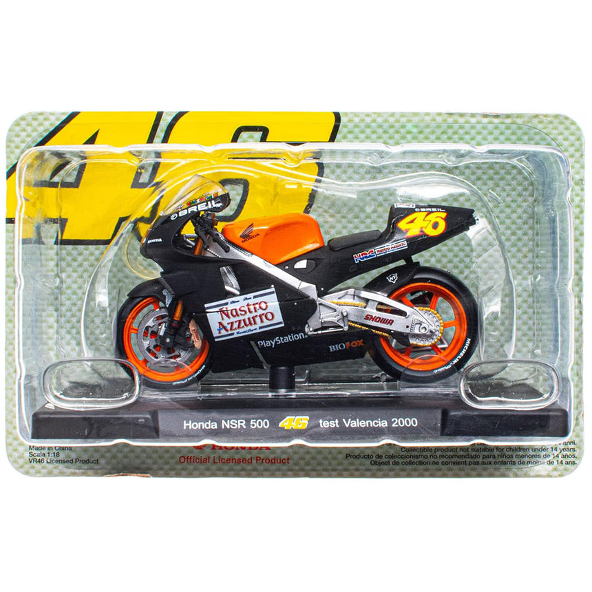 1:18 Honda NSR 500 Valentino Rossi 46 test Valencia 2000 Model Bike