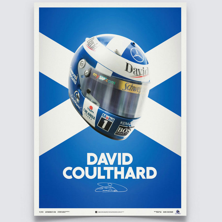 Automobilist David Coulthard 2000 Scottish Flag Helmet Print Poster