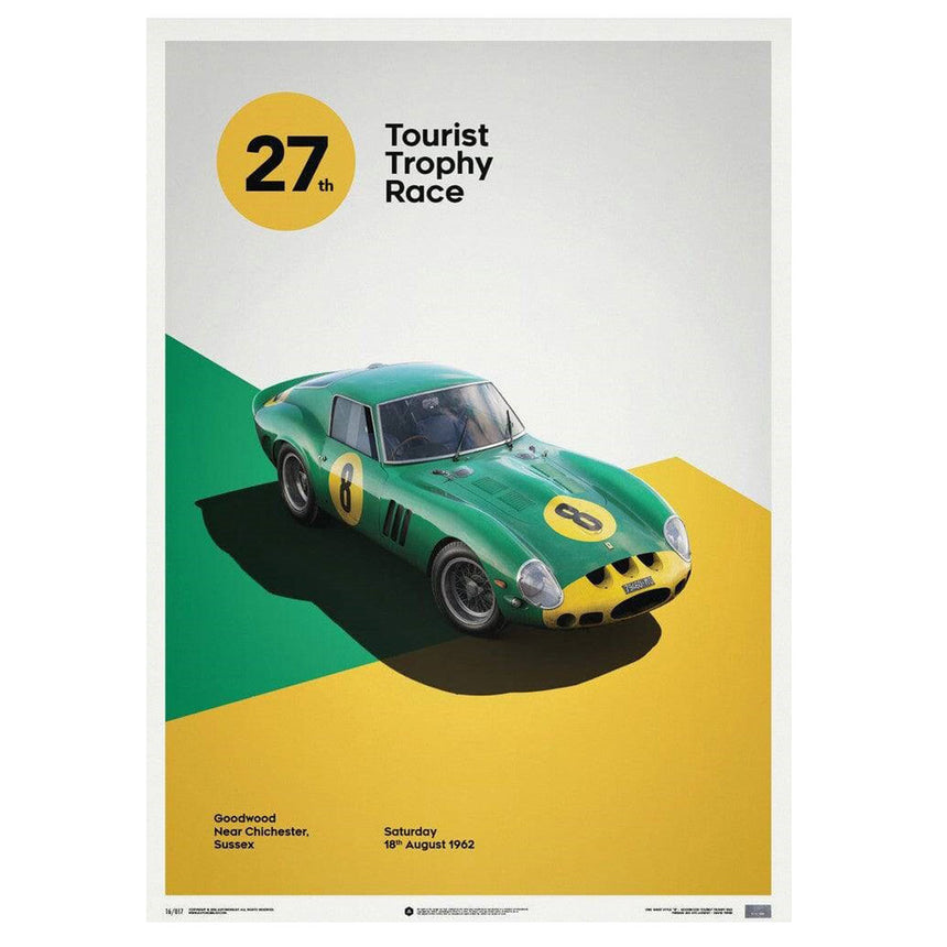 Automobilist Ferrari 250 GTO Green Goodwood TT 1962 Print Poster