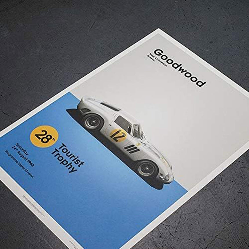 Automobilist Ferrari 250 GTO White Goodwood TT 1963 Print Poster