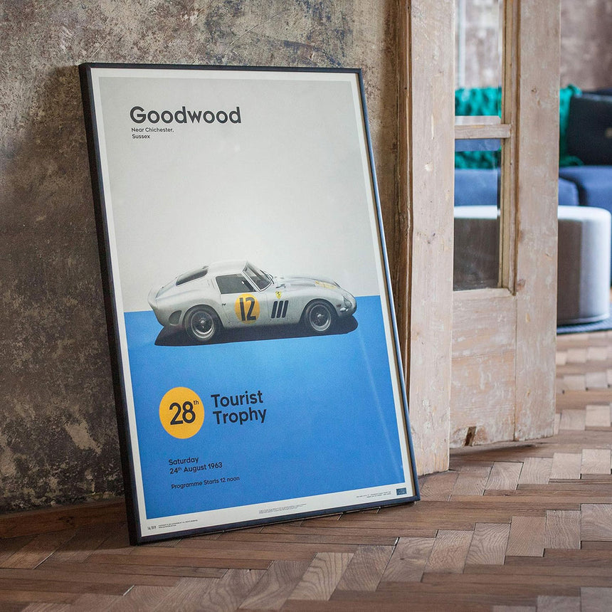 Automobilist Ferrari 250 GTO White Goodwood TT 1963 Print Poster