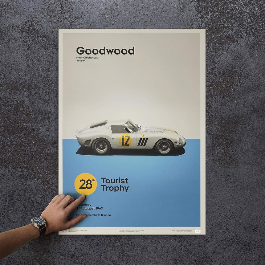 Automobilist Ferrari 250 GTO White Goodwood TT 1963 Print Poster