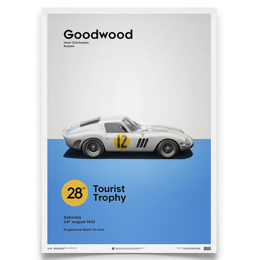 Automobilist Ferrari 250 GTO White Goodwood TT 1963 Print Poster