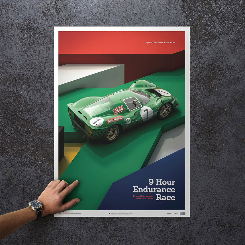 Automobilist Ferrari 412P Green Kyalami 9 Hour 1967 Print Poster