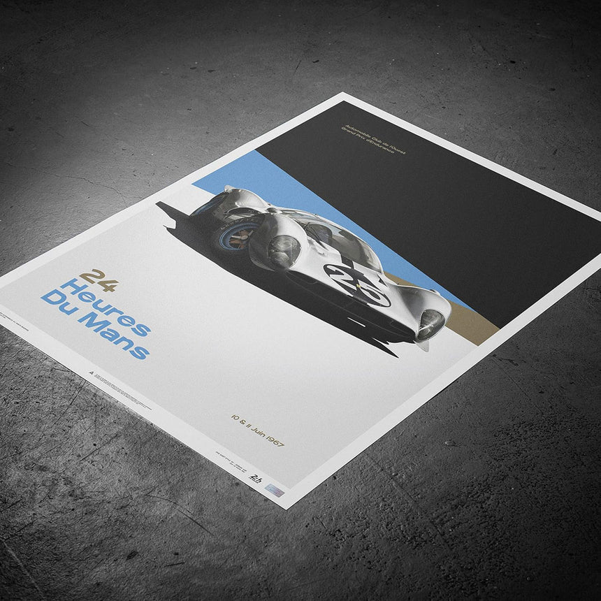 Automobilist Ferrari 412P White 24 hours of Le Mans 1967 Print Poster