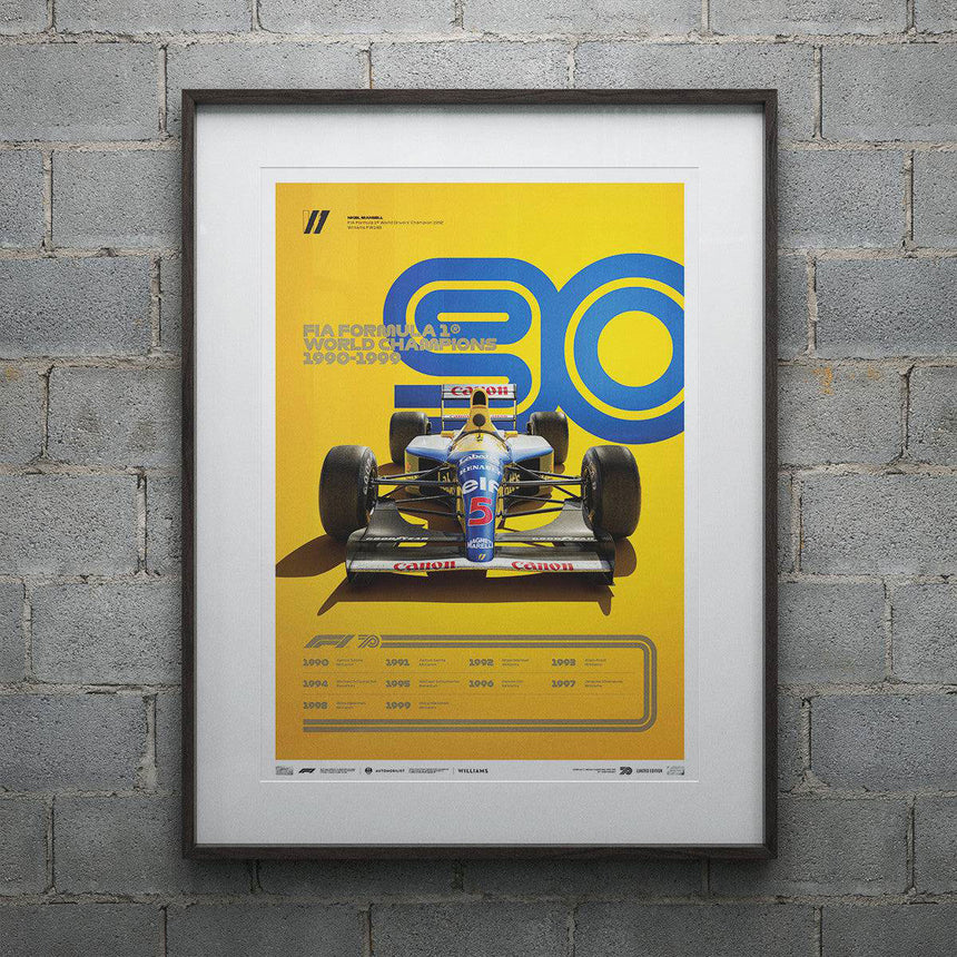 Automobilist Formula 1 Decades 90s Williams Limited Edition Print Poster