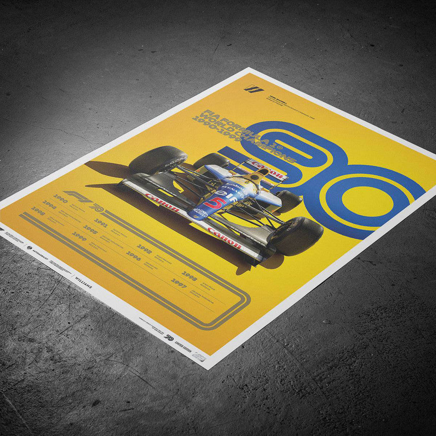 Automobilist Formula 1 Decades 90s Williams Limited Edition Print Poster