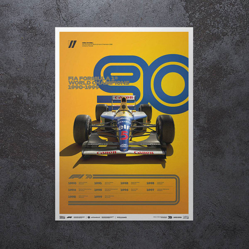 Automobilist Formula 1 Decades 90s Williams Limited Edition Print Poster