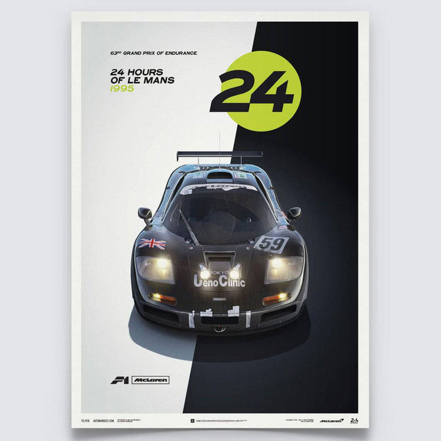 Automobilist McLaren F1 GTR 24h Le Mans Print Poster