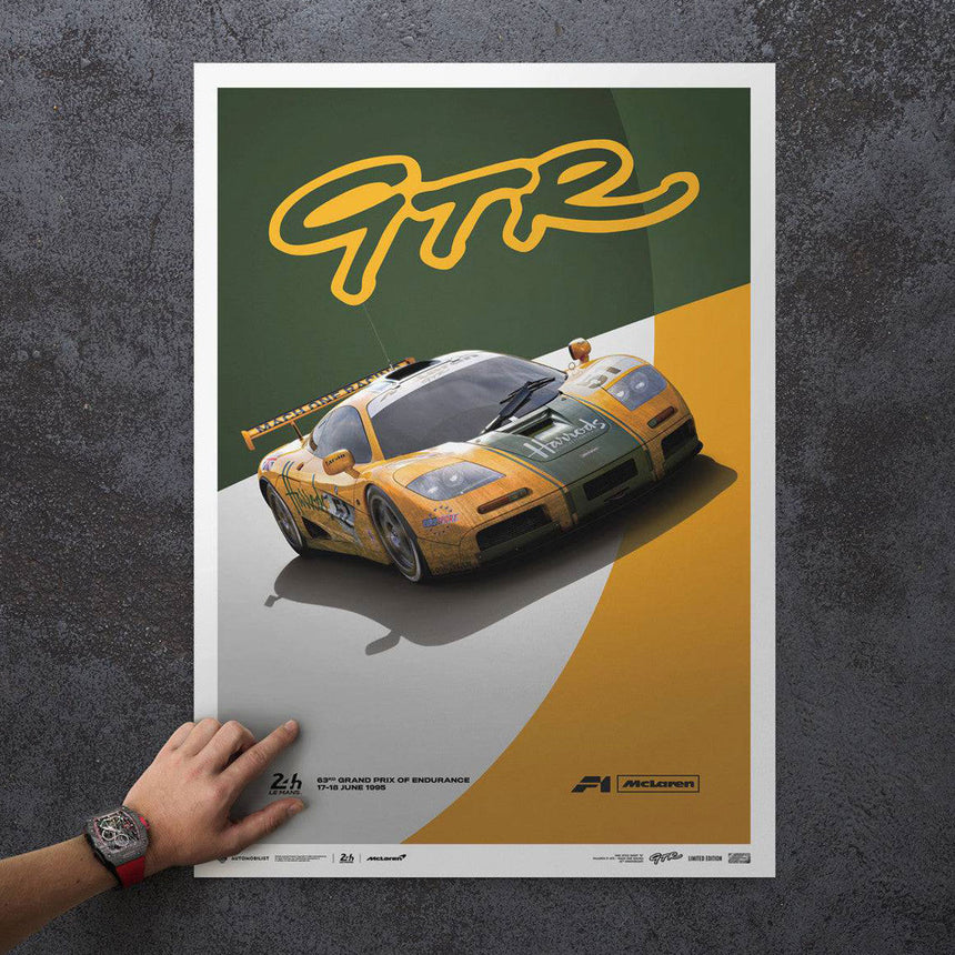 Automobilist McLaren F1 GTR 1995 Andy Wallace, Derek & Justin Bell Print Poster