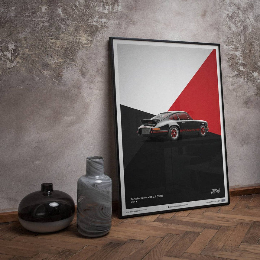 Automobilist Porsche 911 RS 1973 Black Print Poster