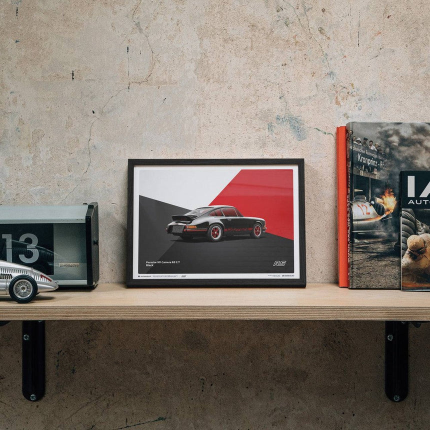 Automobilist Porsche 911 RS 1973 Black Print Poster