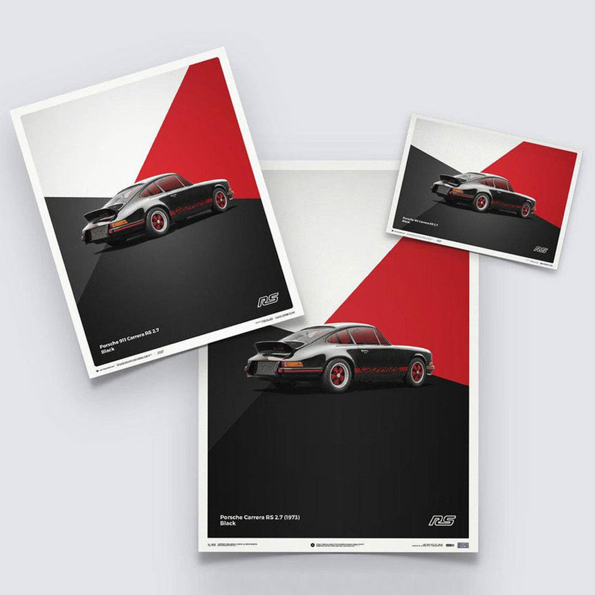 Automobilist Porsche 911 RS 1973 Black Print Poster