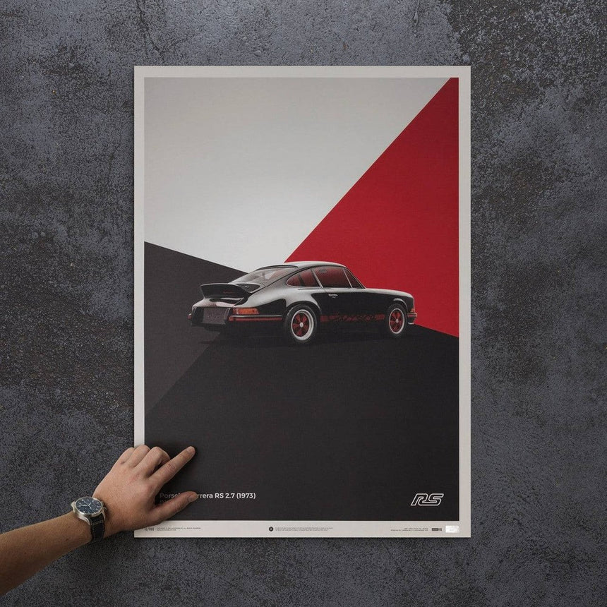 Automobilist Porsche 911 RS 1973 Black Print Poster