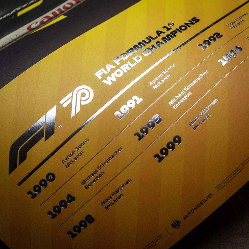 Automobilist Formula 1 Decades Williams 1990s Collector's Edition Print Poster