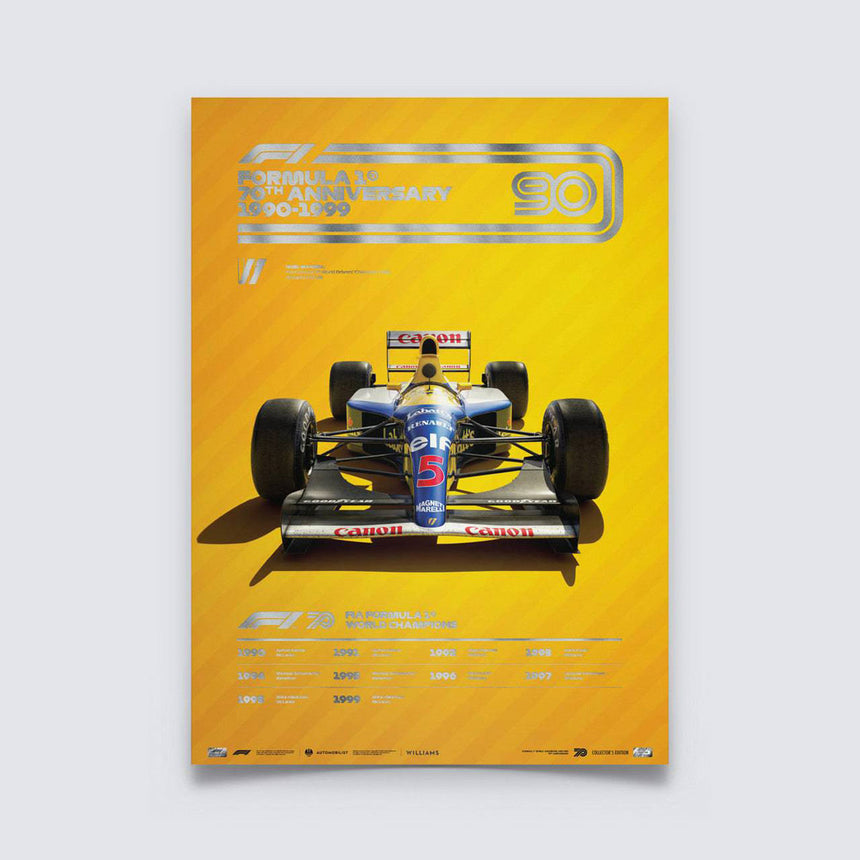 Automobilist Formula 1 Decades Williams 1990s Collector's Edition Print Poster