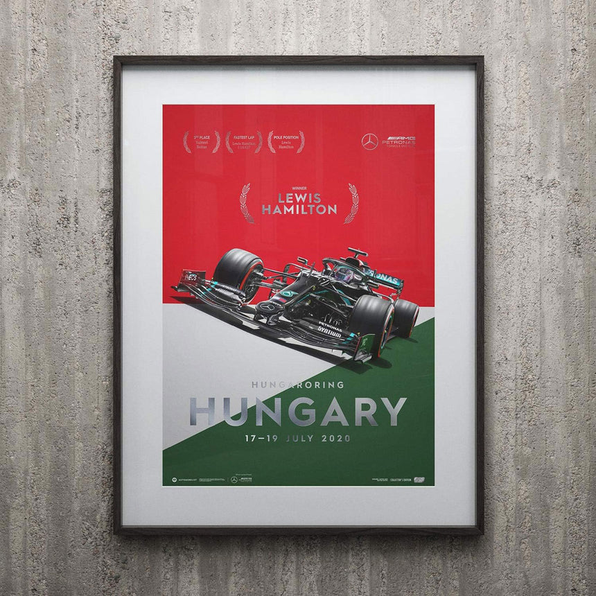 Automobilist Mercedes-AMG Petronas F1 Hungary 2020 Lewis Hamilton Print Poster