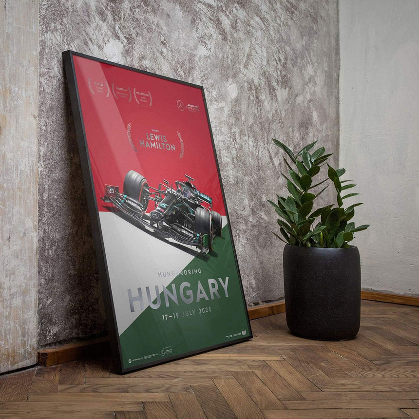 Automobilist Mercedes-AMG Petronas F1 Hungary 2020 Lewis Hamilton Print Poster