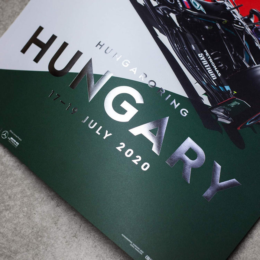 Automobilist Mercedes-AMG Petronas F1 Hungary 2020 Lewis Hamilton Print Poster