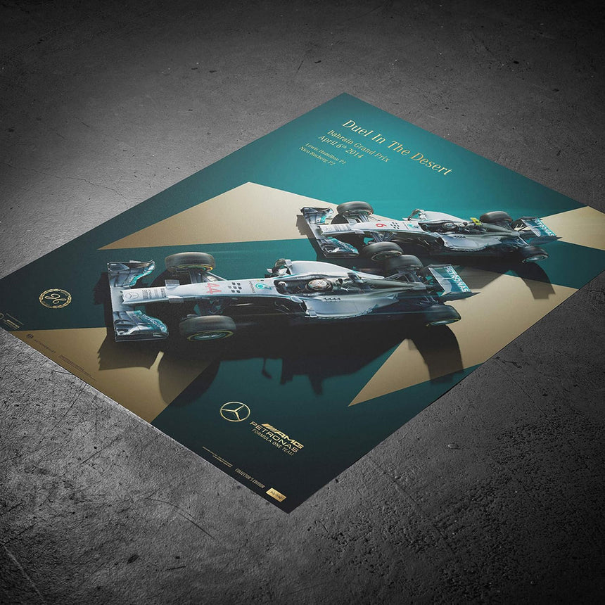 Automobilist Mercedes-AMG Petronas Dual in the Dessert Print Poster