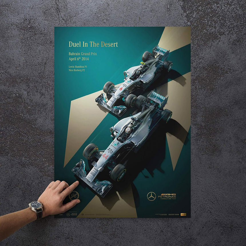 Automobilist Mercedes-AMG Petronas Dual in the Dessert Print Poster