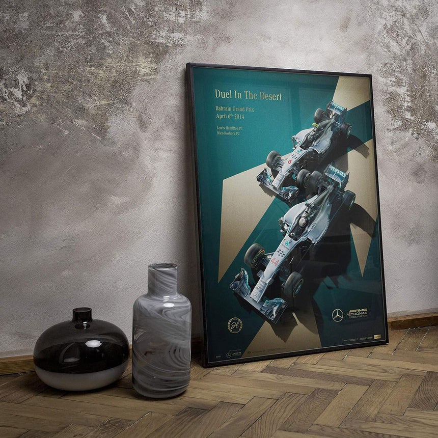 Automobilist Mercedes-AMG Petronas Dual in the Dessert Print Poster