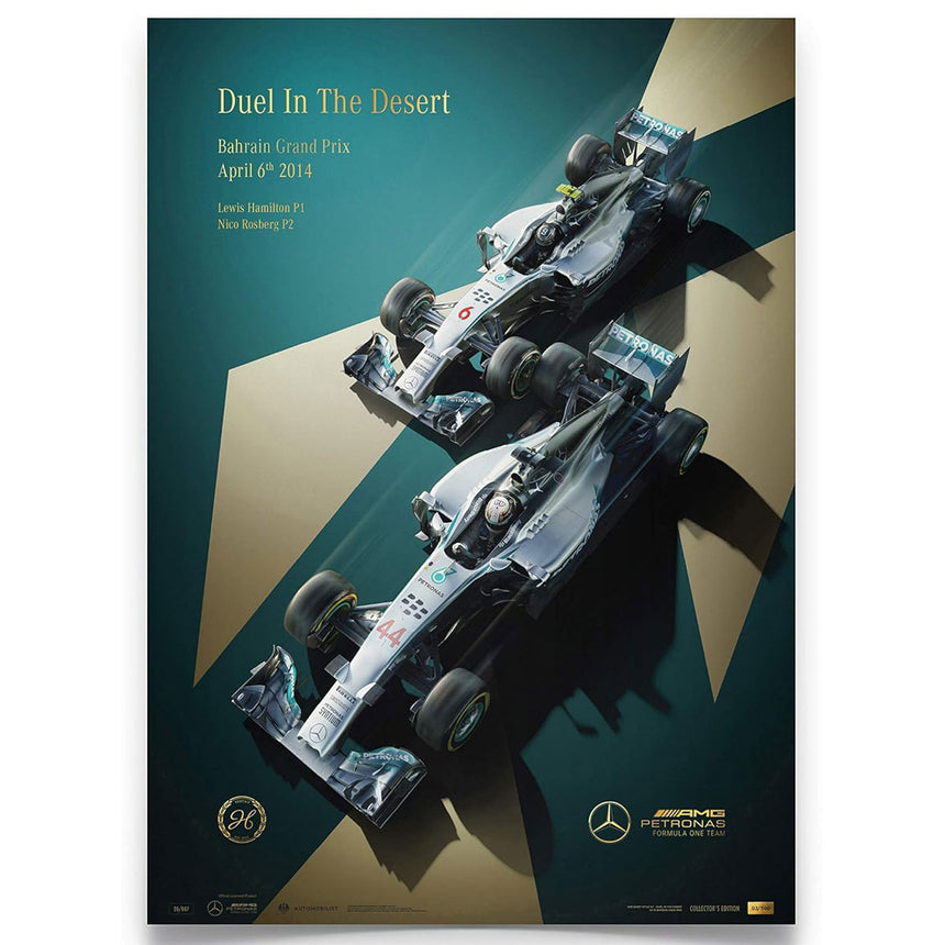 Automobilist Mercedes-AMG Petronas Dual in the Dessert Print Poster