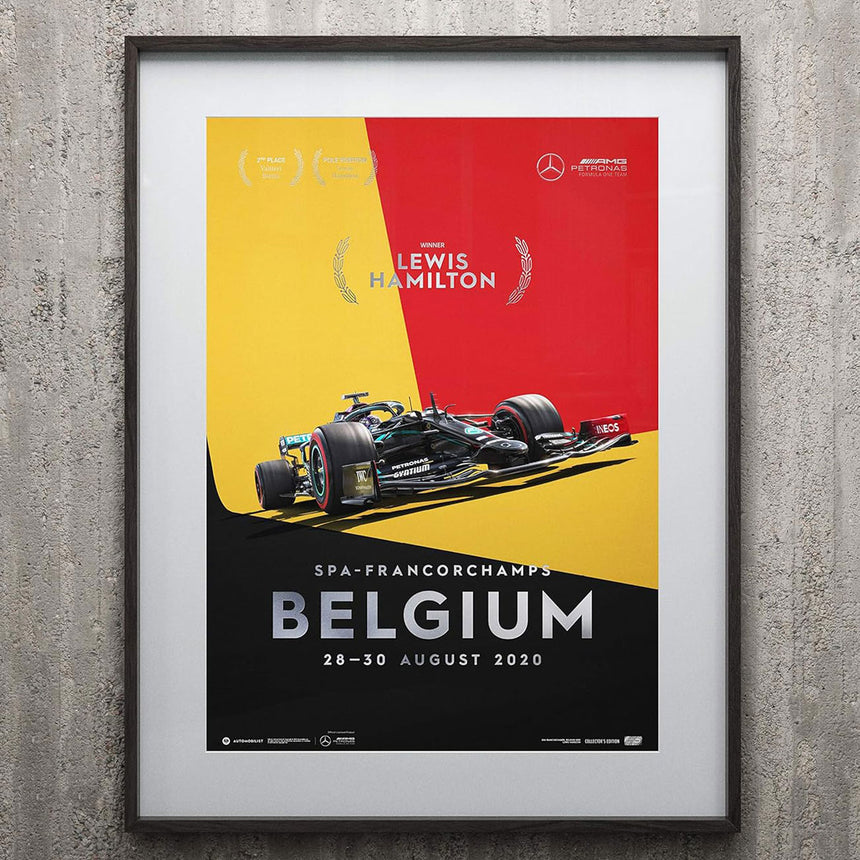 Automobilist Mercedes-AMG Petronas F1 Belgium 2020 Lewis Hamilton Print Poster
