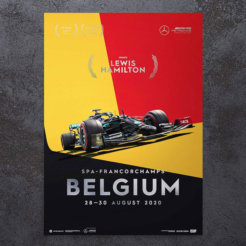 Automobilist Mercedes-AMG Petronas F1 Belgium 2020 Lewis Hamilton Print Poster