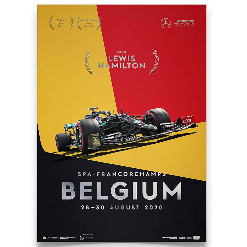 Automobilist Mercedes-AMG Petronas F1 Belgium 2020 Lewis Hamilton Print Poster
