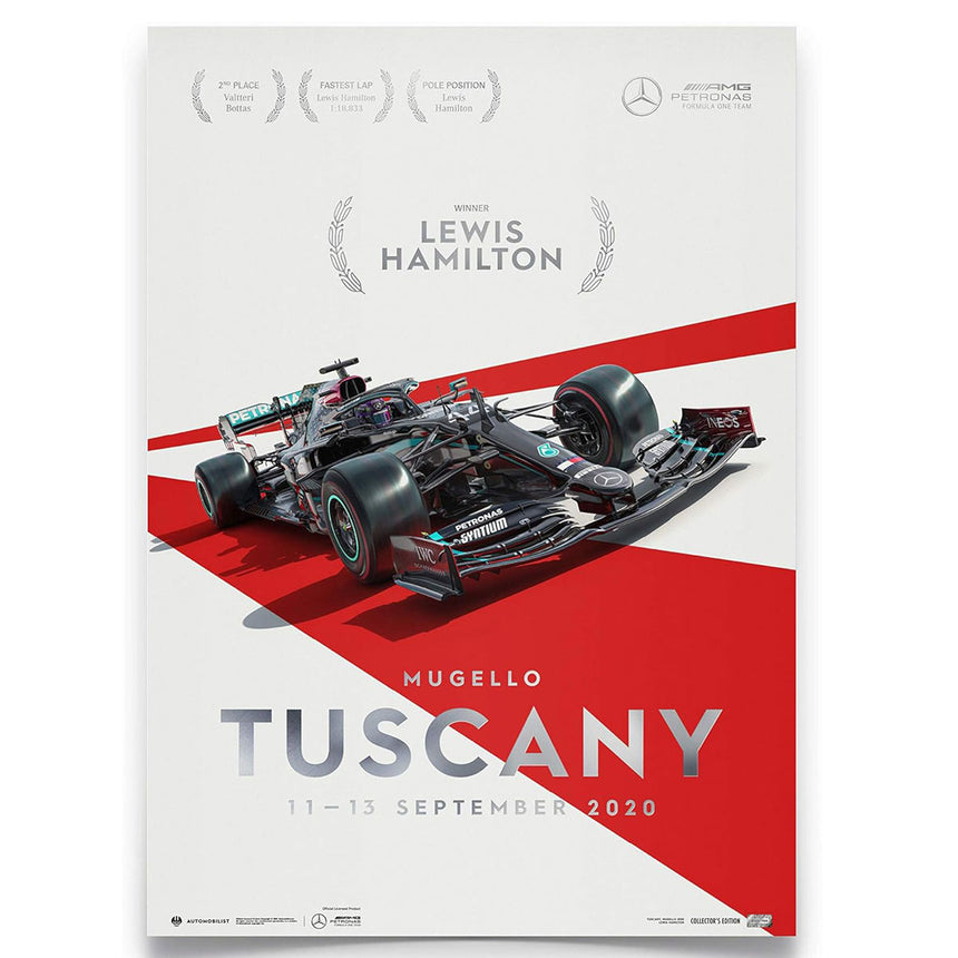 Automobilist Mercedes-AMG Petronas F1 Tuscany 2020 Lewis Hamilton Print Poster