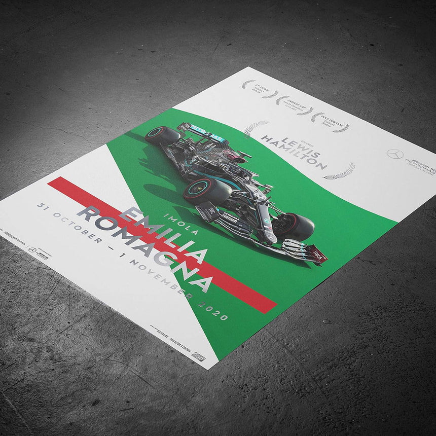 Automobilist Mercedes-AMG Petronas F1 Imola 2020 Lewis Hamilton Print Poster