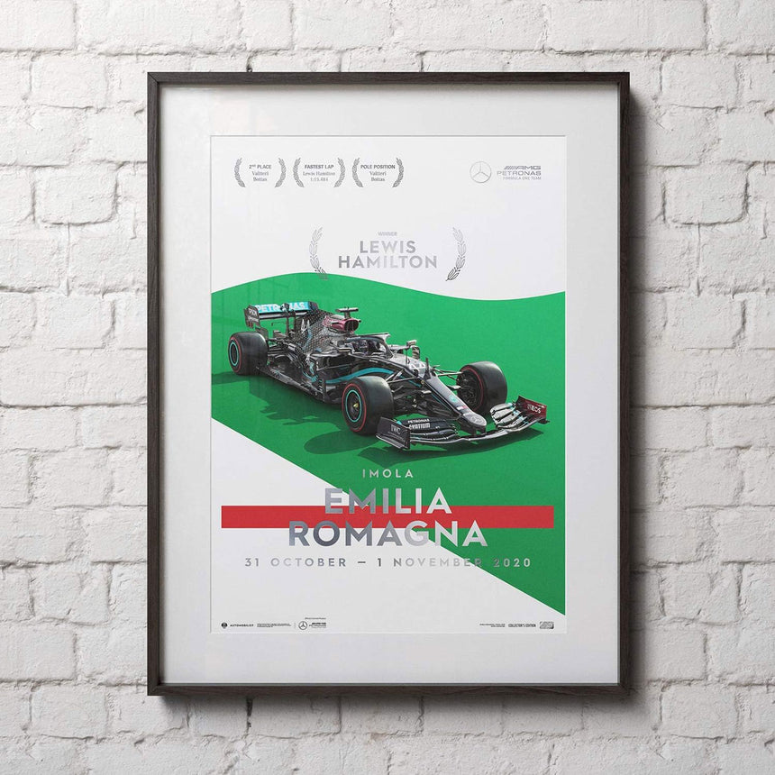 Automobilist Mercedes-AMG Petronas F1 Imola 2020 Lewis Hamilton Print Poster