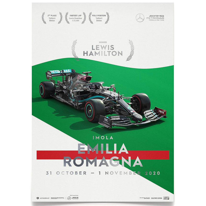 Automobilist Mercedes-AMG Petronas F1 Imola 2020 Lewis Hamilton Print Poster